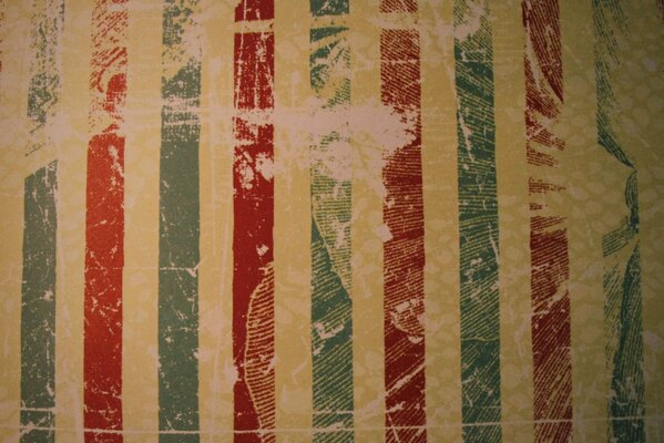 Vintage stripes on an old, battered poster