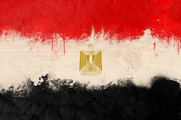 Flagge Ägyptens mit unscharfen Streifen