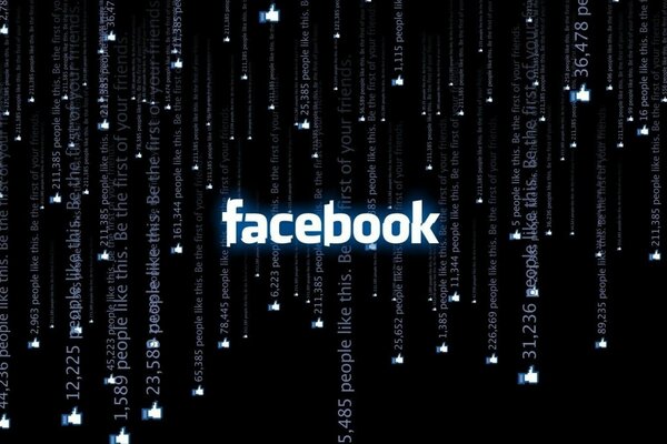 Стильное изображение facebook на фоне надписей