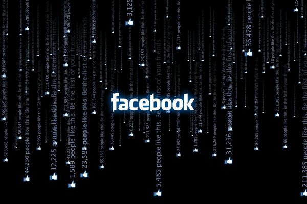 Imagen de Facebook en Matrix sobre fondo negro