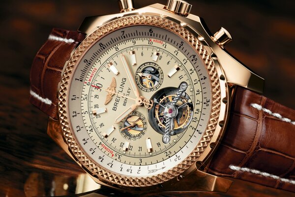 Brown mulliner tourbillon watch