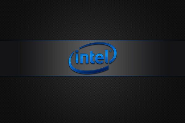 Intel logo on a black background