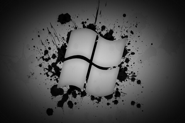 Emblema in bianco e nero di Windows