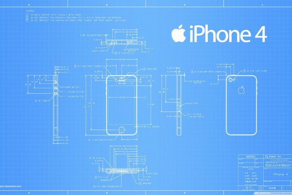 Zeichnung des iPhone-Telefons appelliert an vier