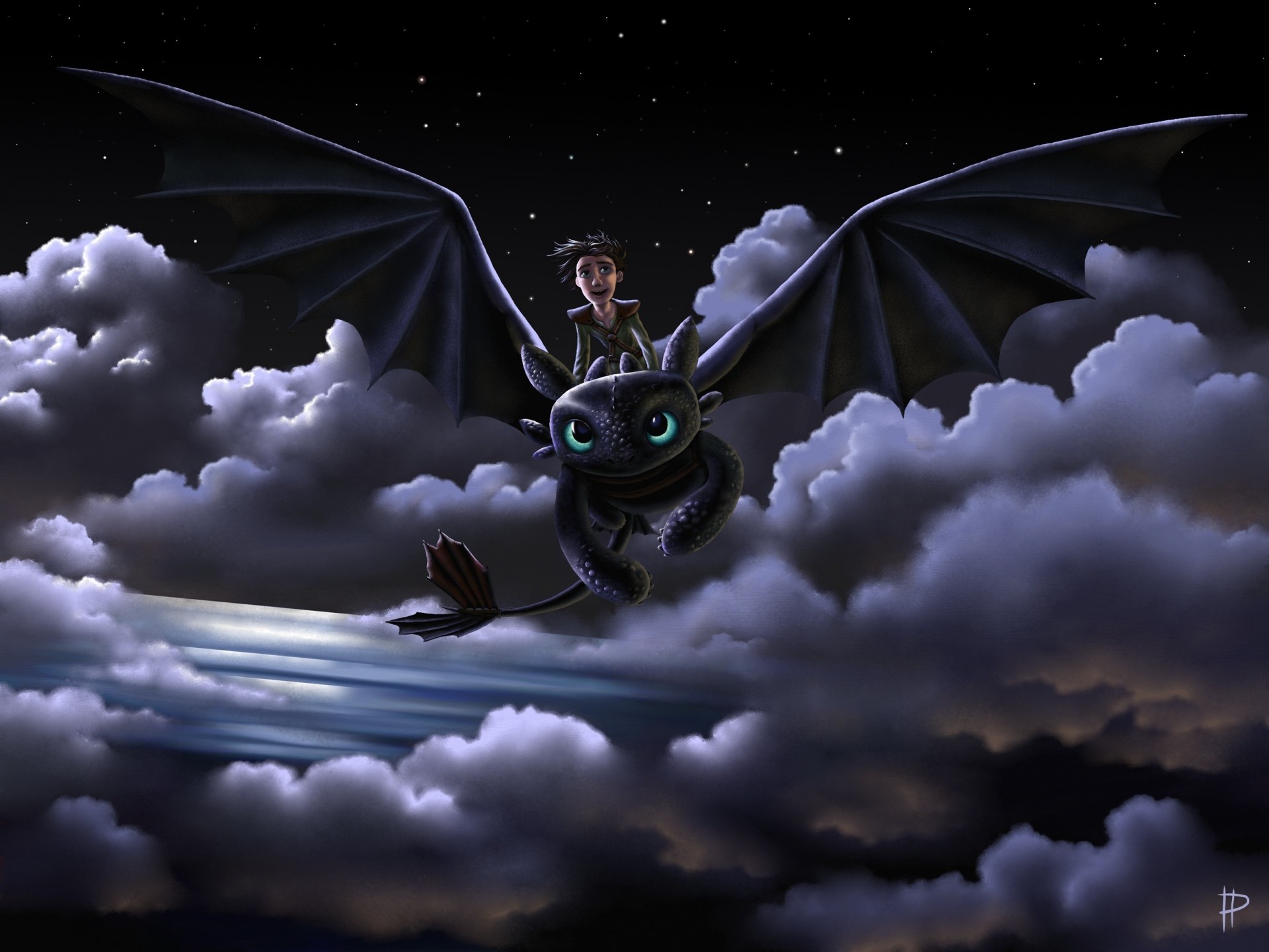 dragon happiness night art bezzubik how to train your dragon man