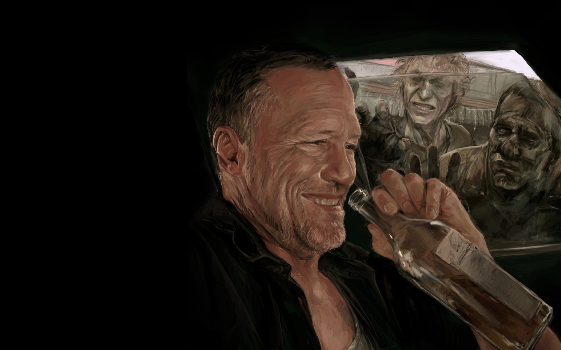 serie arte zombie merle dixon golpes serie the walking dead