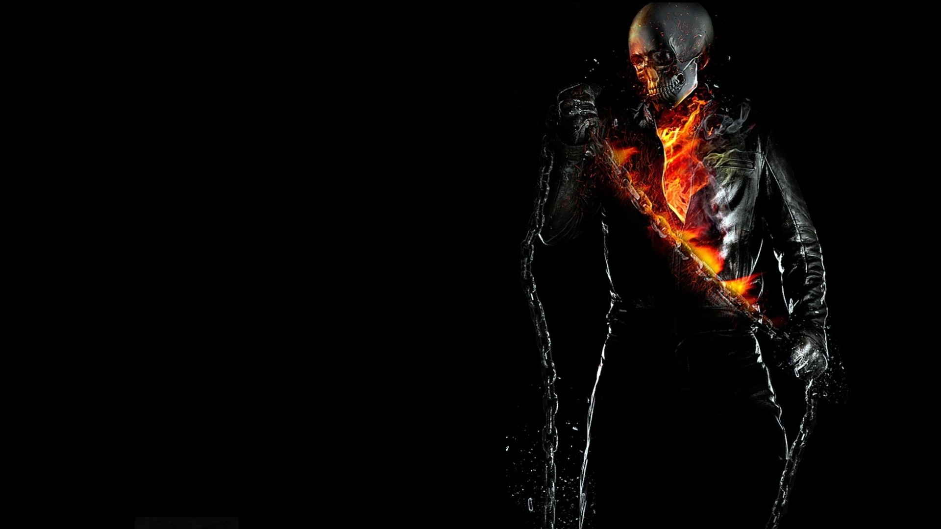 chains ghost rider background black fire skeleton flame