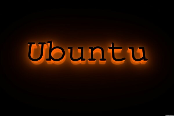 Das Wort Ubuntu auf schwarzem Hintergrund