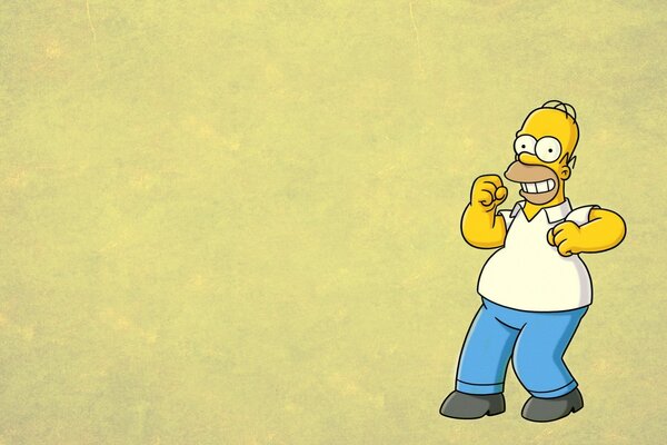 Dancing Homer Simpson on yellow