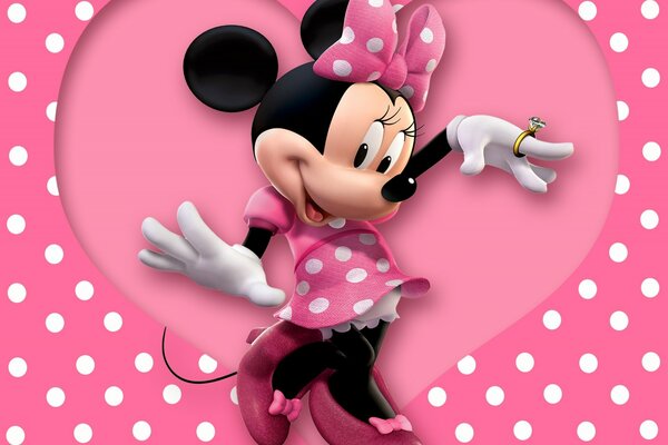 Minnie with pink polka dot dress