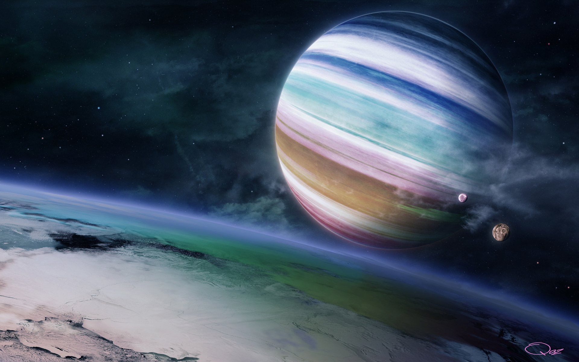 regenbogen-gefühl gasriese planet