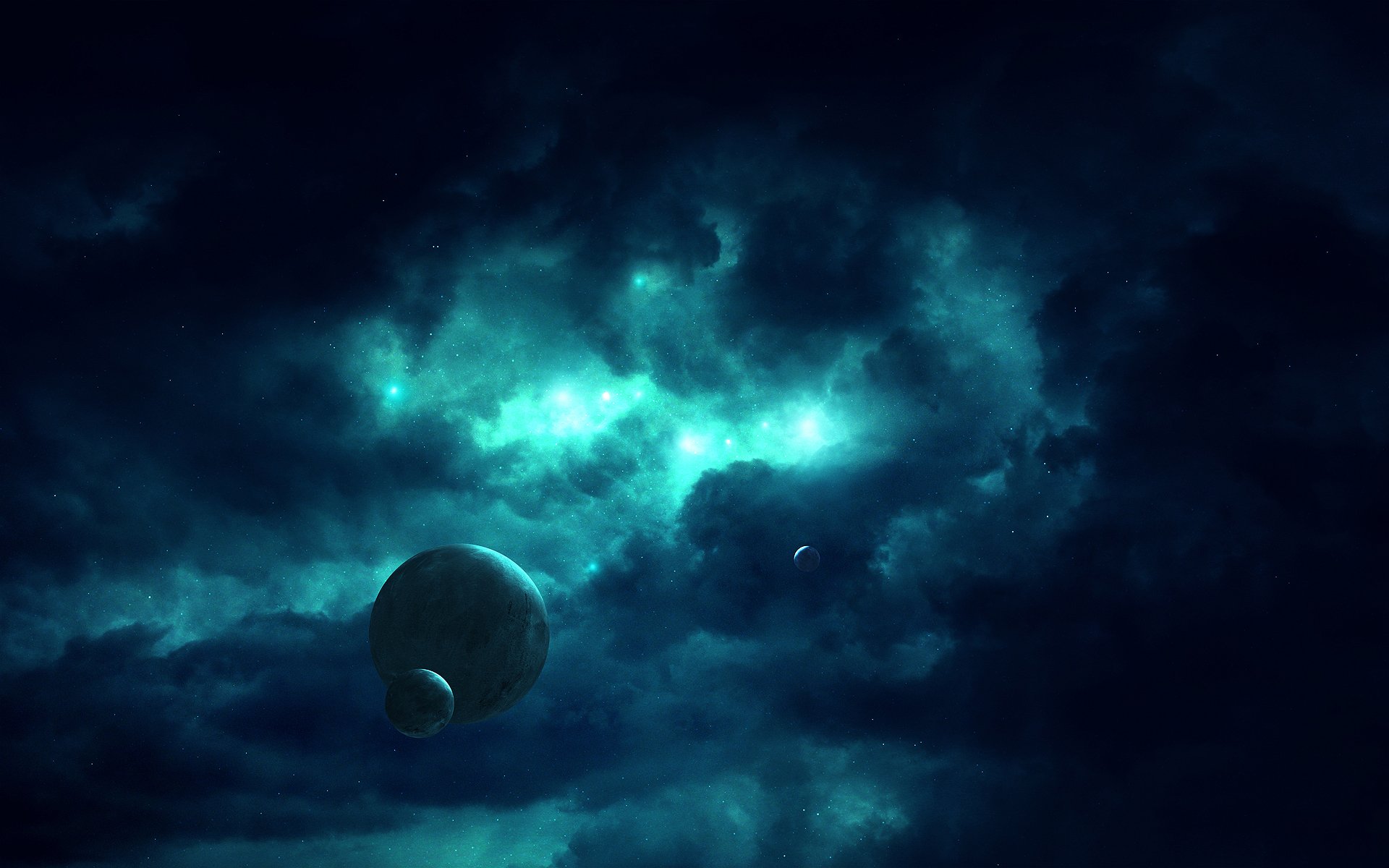 obscurité loin espace planète étoiles