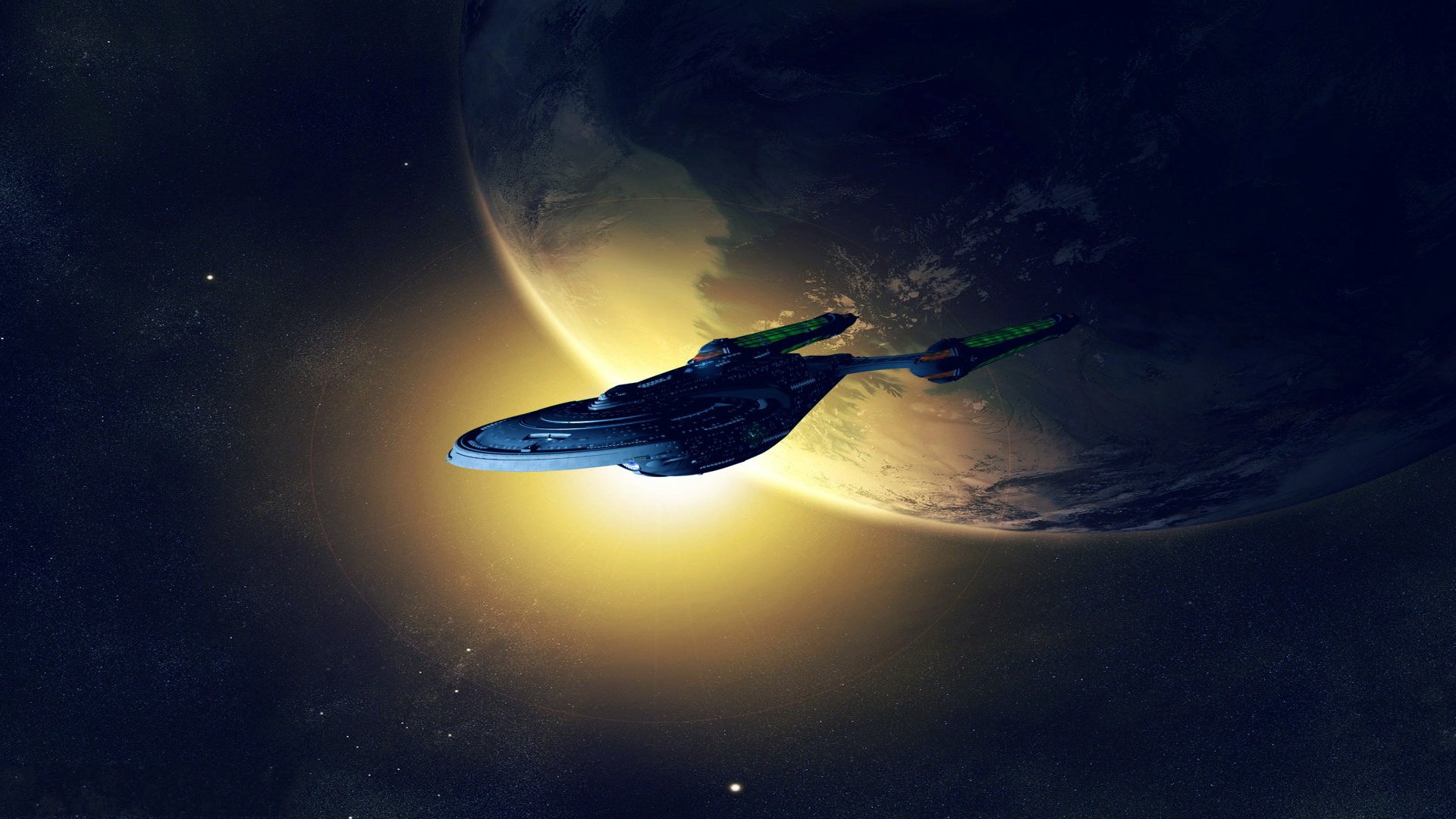 tar trek raumschiff planet licht