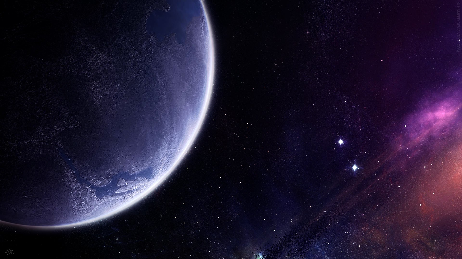 planeta atmósfera estrellas nebulosa