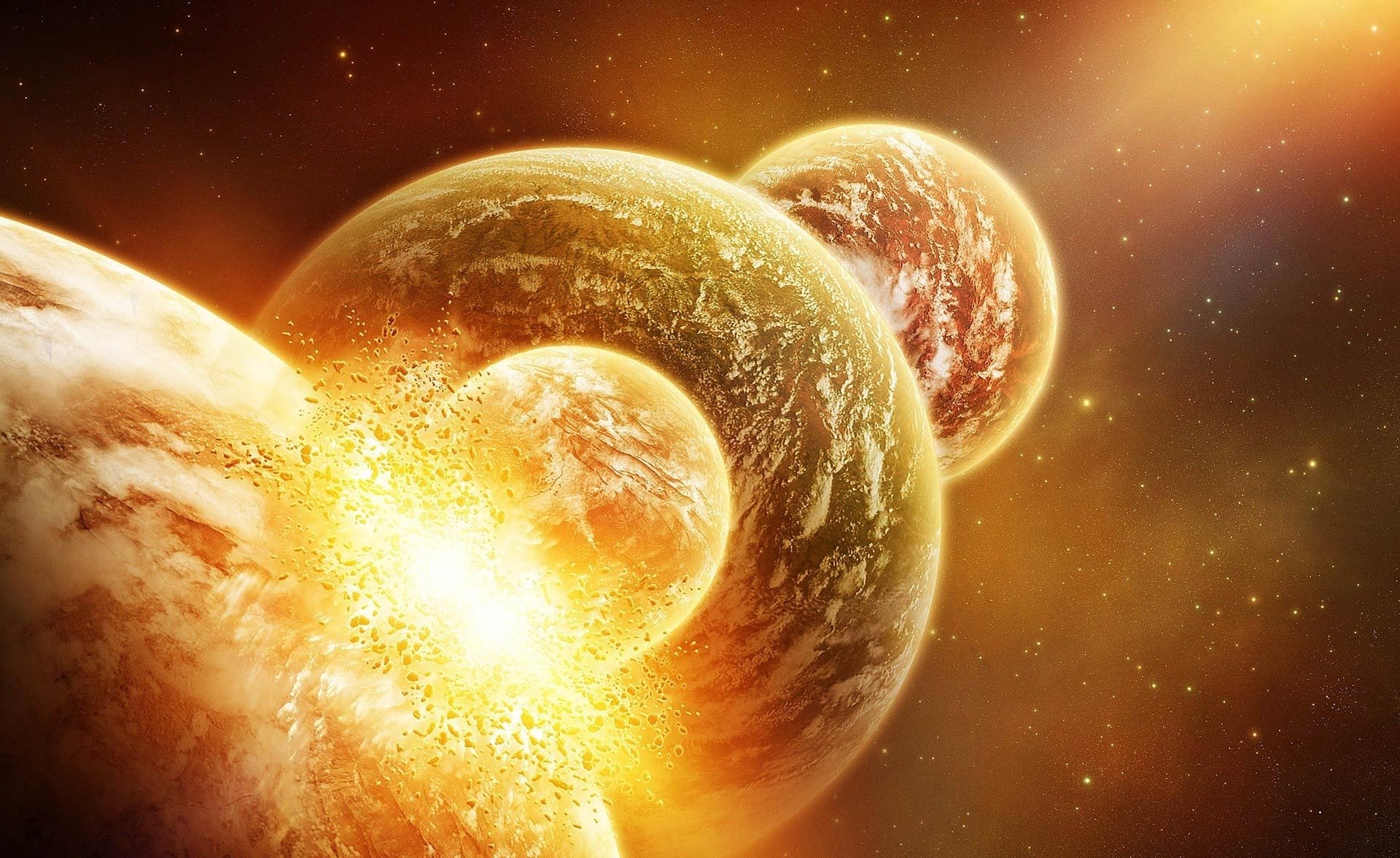 spazio pianeti parata di pianeti stelle esplosione satellite pietre