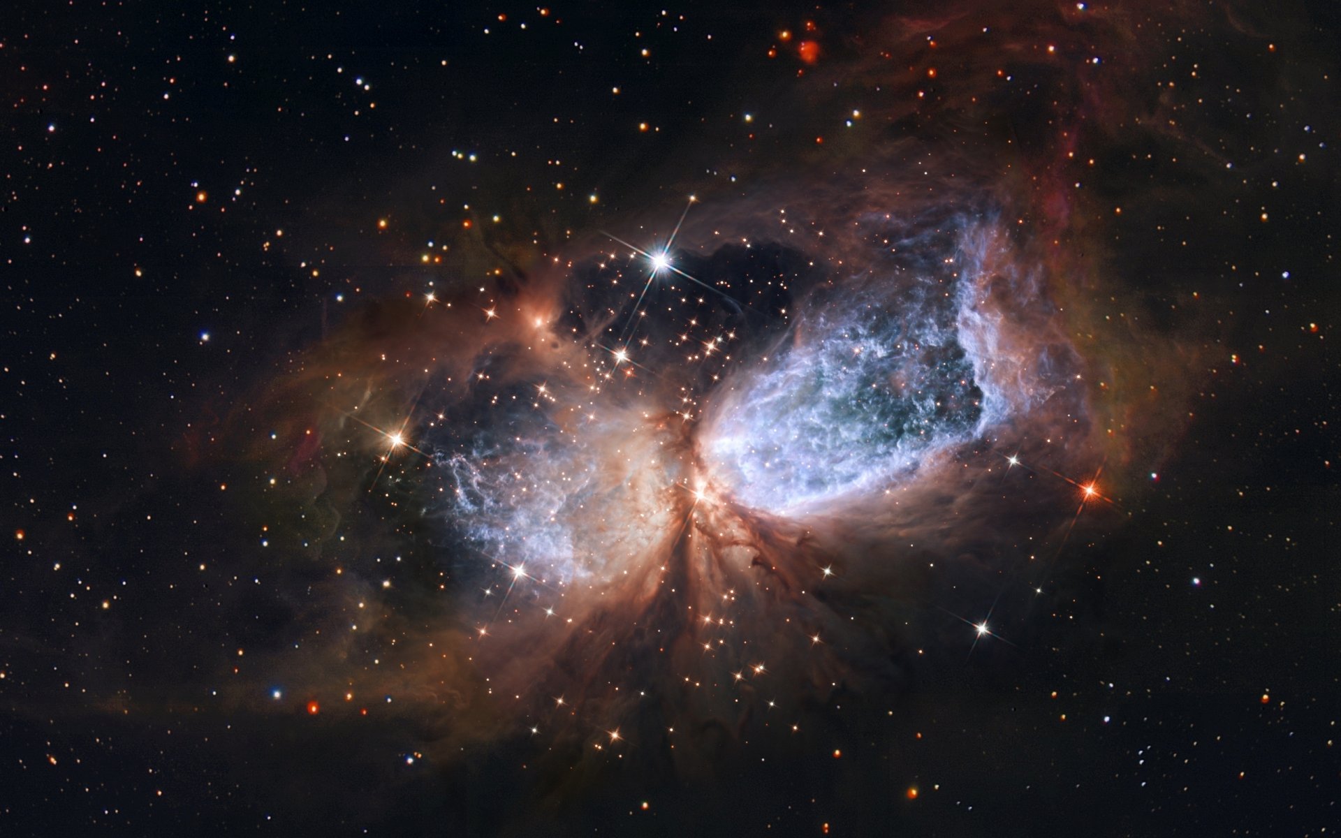 hubble telescopio spaziale hubble nasa esa vista regione di formazione stellare regione s 106 stella polvere sh. 2-106 s106 ir stella di nuova formazione costellazione del cigno cigno nuvola di gas telescopio spaziale hubble immagini foto settore c 106 tv