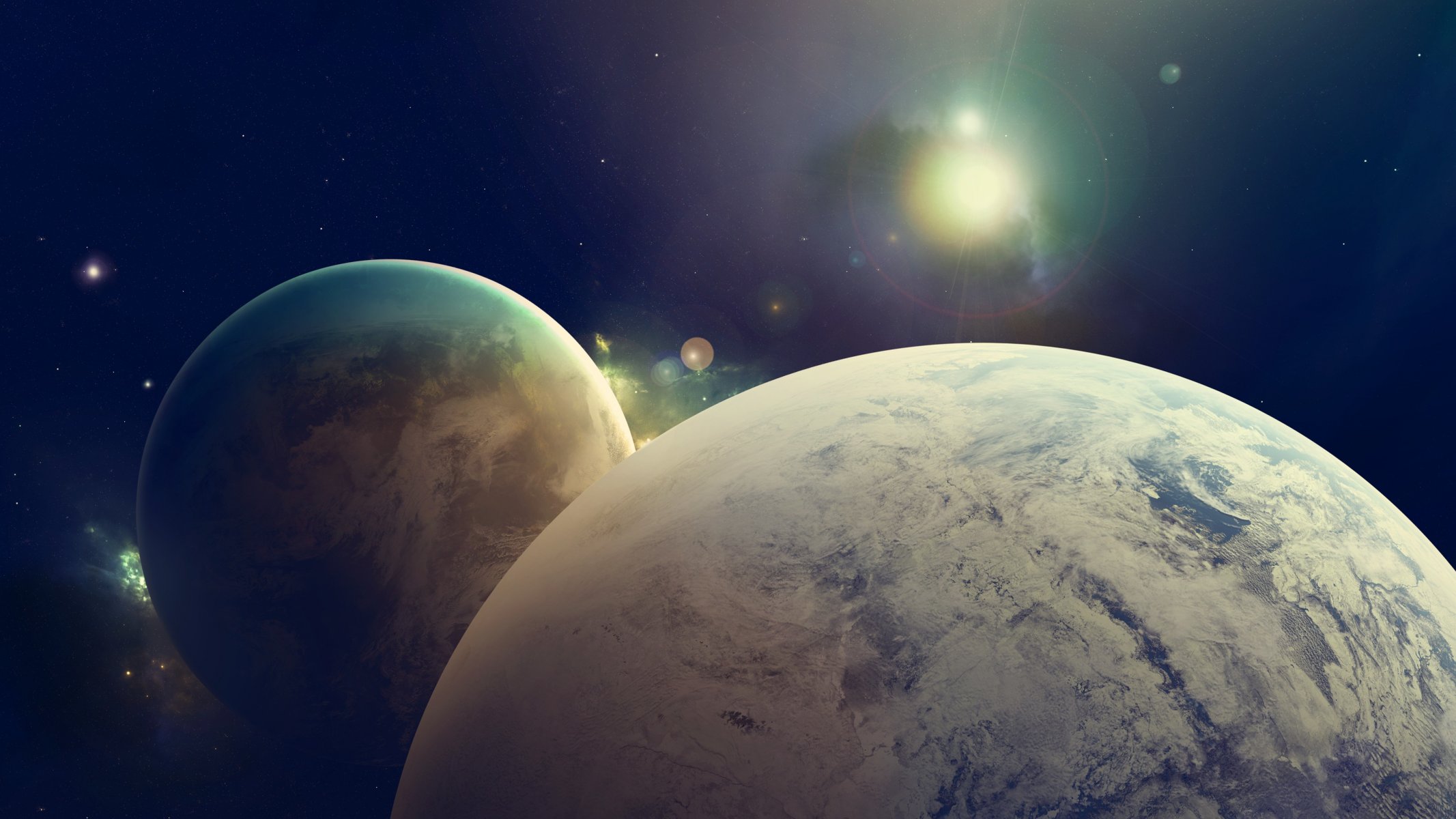 planet satellite star light