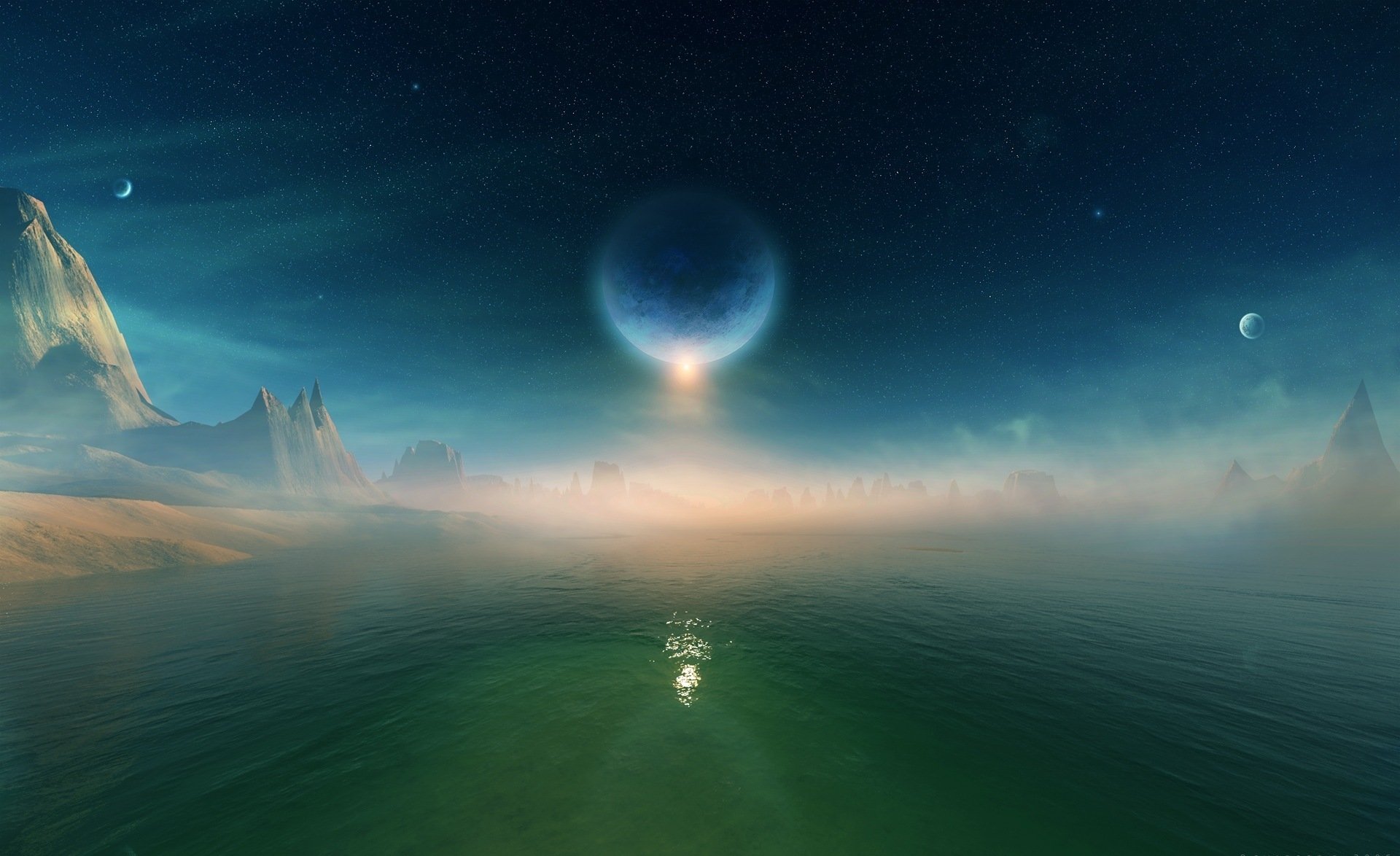 spazio acqua stelle pianeti