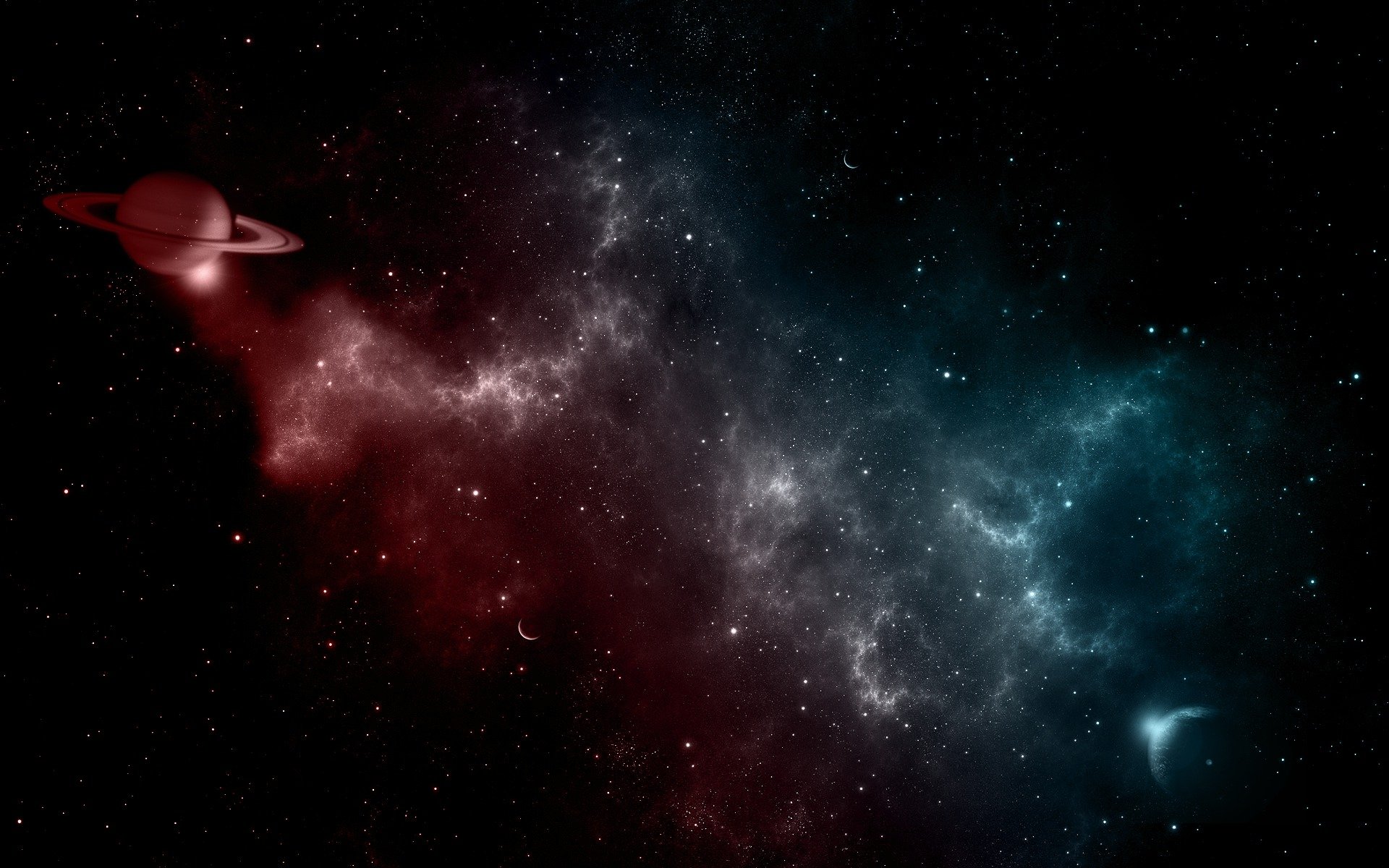 cosmos estrellas planetas luz pinturas galaxia espacio colores 1920x1200