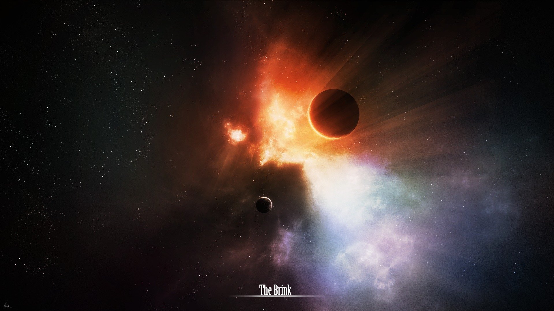 universe planet satellite light star