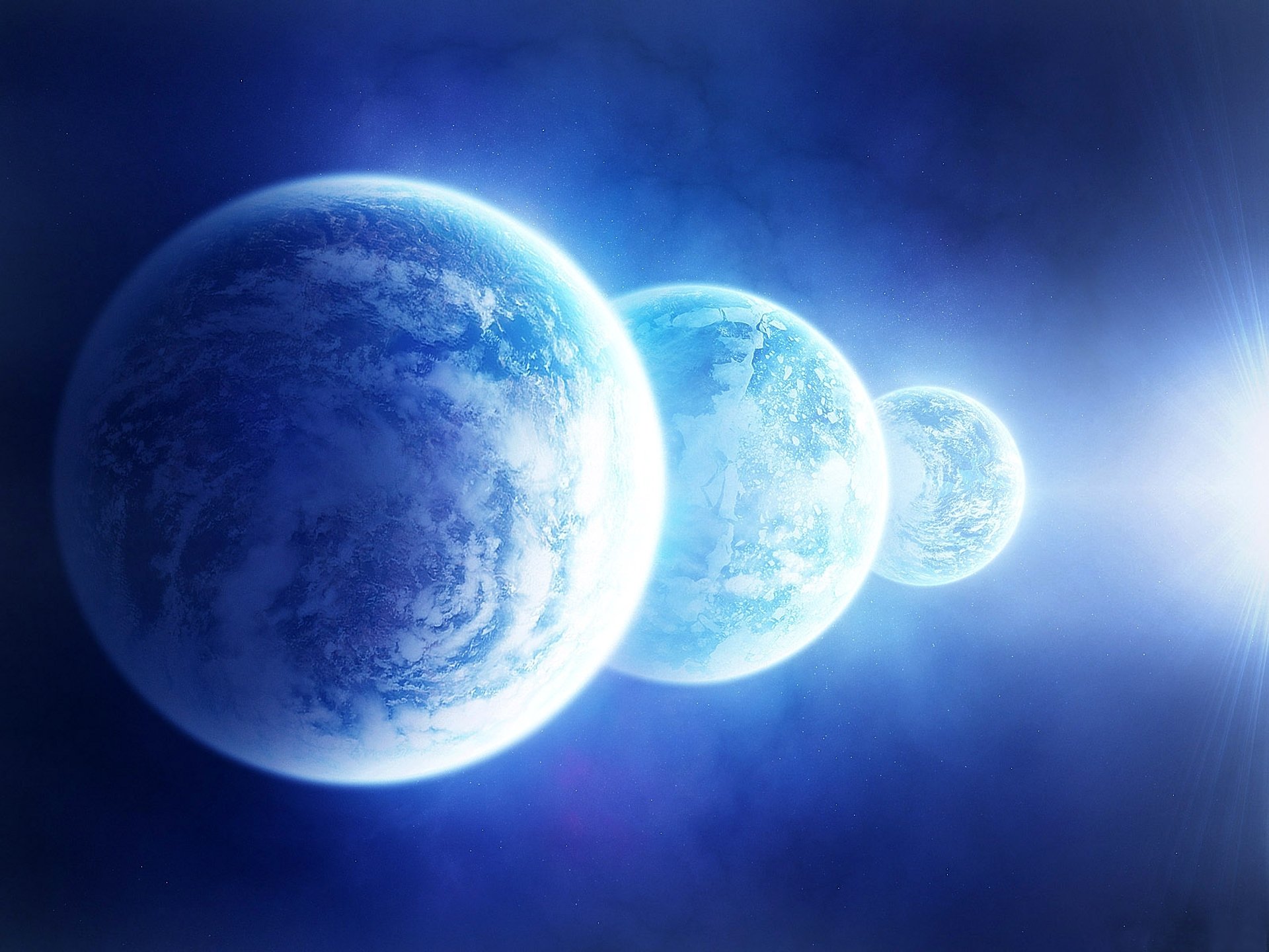 kosmos gwiazdy planety satelita trzy światło