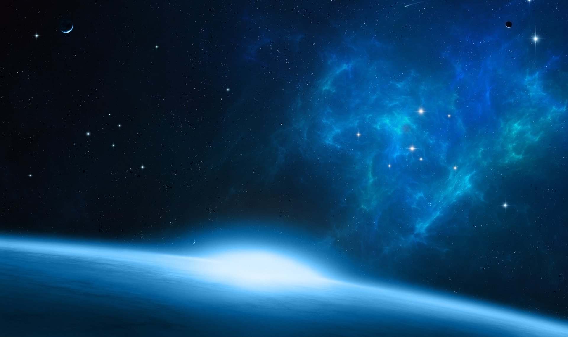 espacio planeta estrellas superficie nebulosa