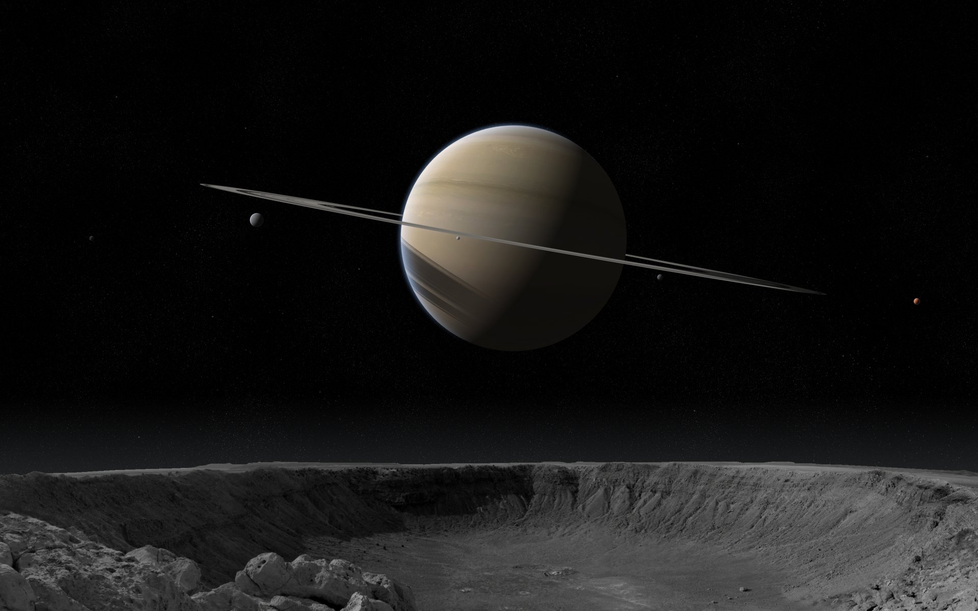 aturn satelliten ringe sterne krater