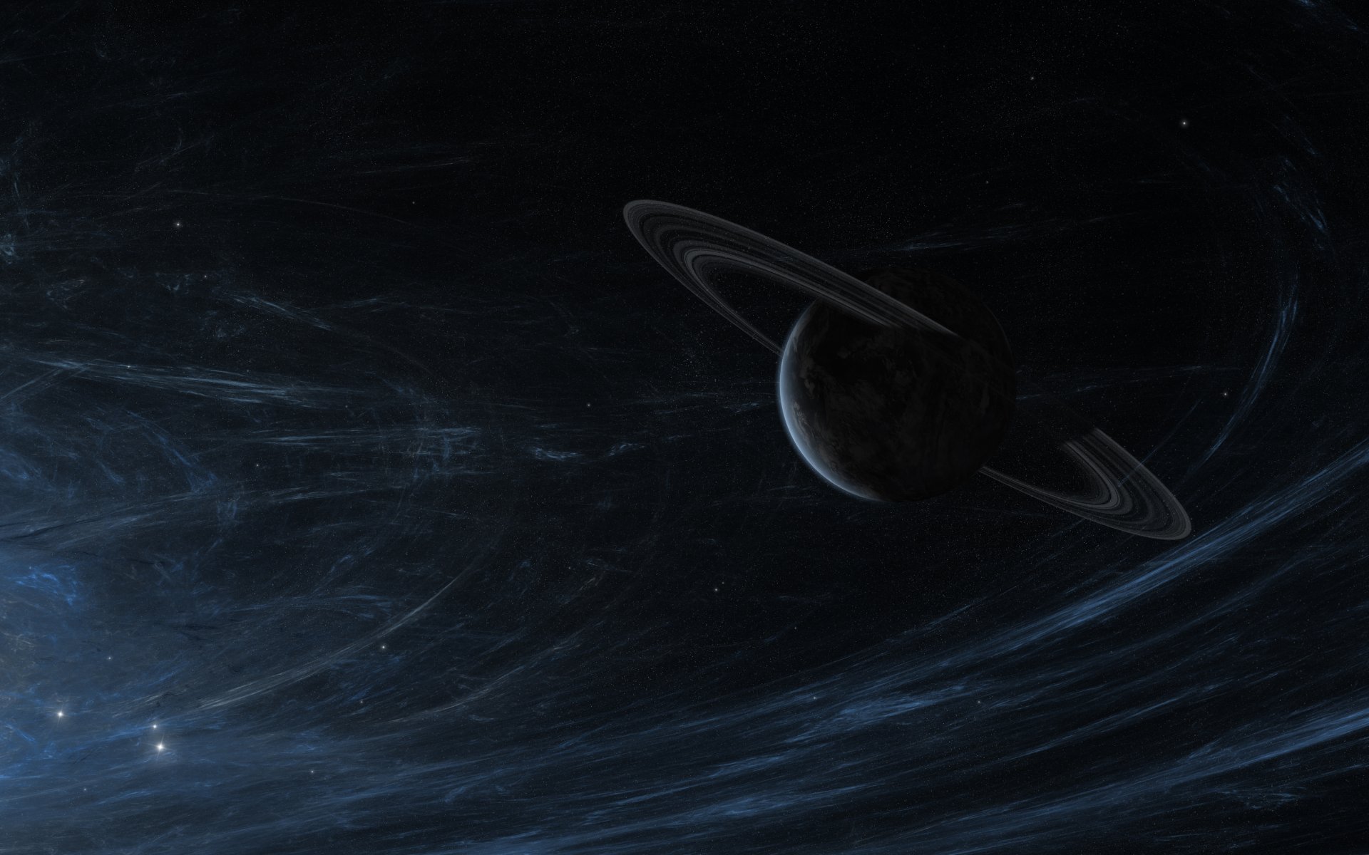espacio infinito planeta anillos estrellas