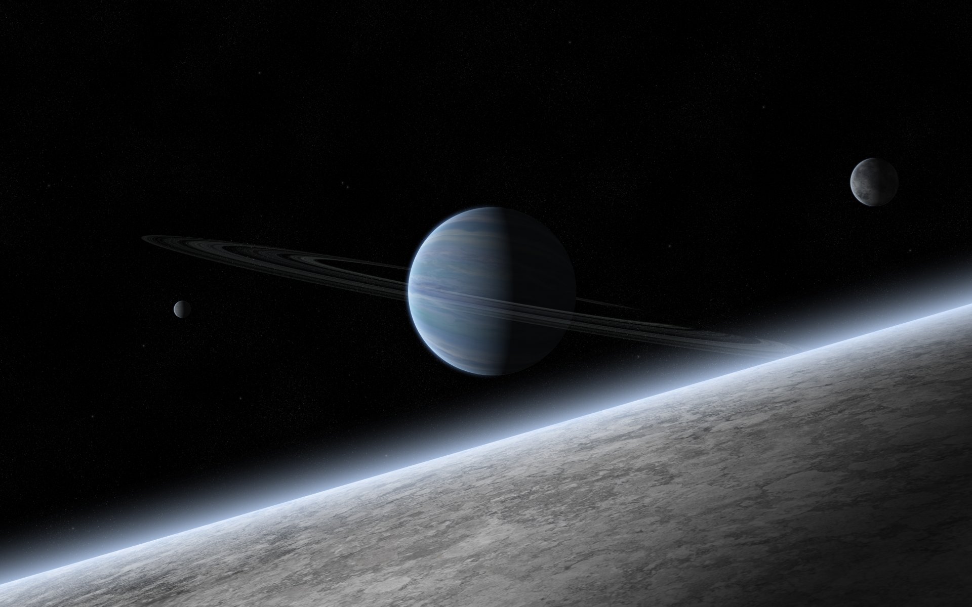 planet gasriese satelliten ringe atmosphäre sterne