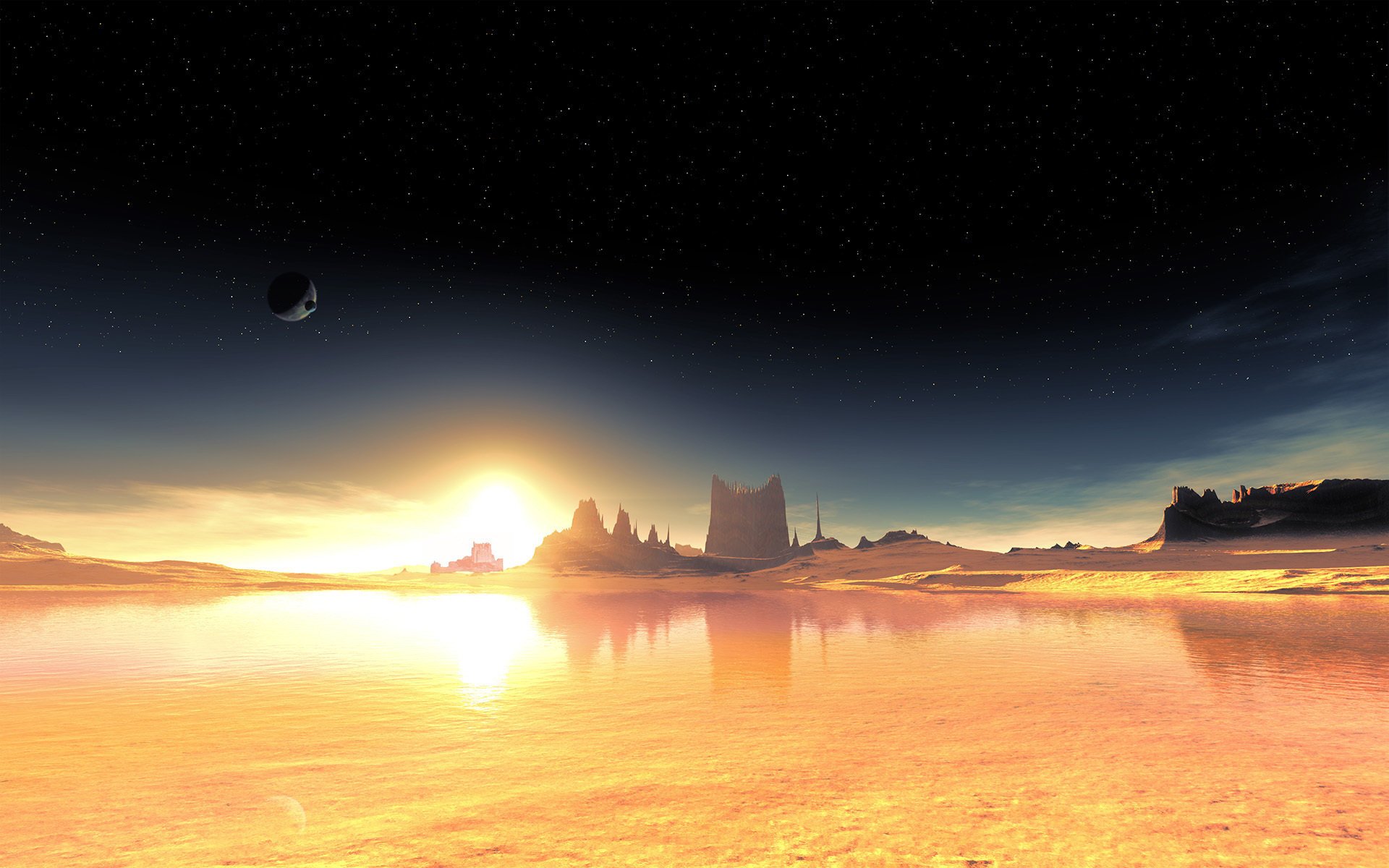 terraspace fremder planet fantastische landschaft himmel
