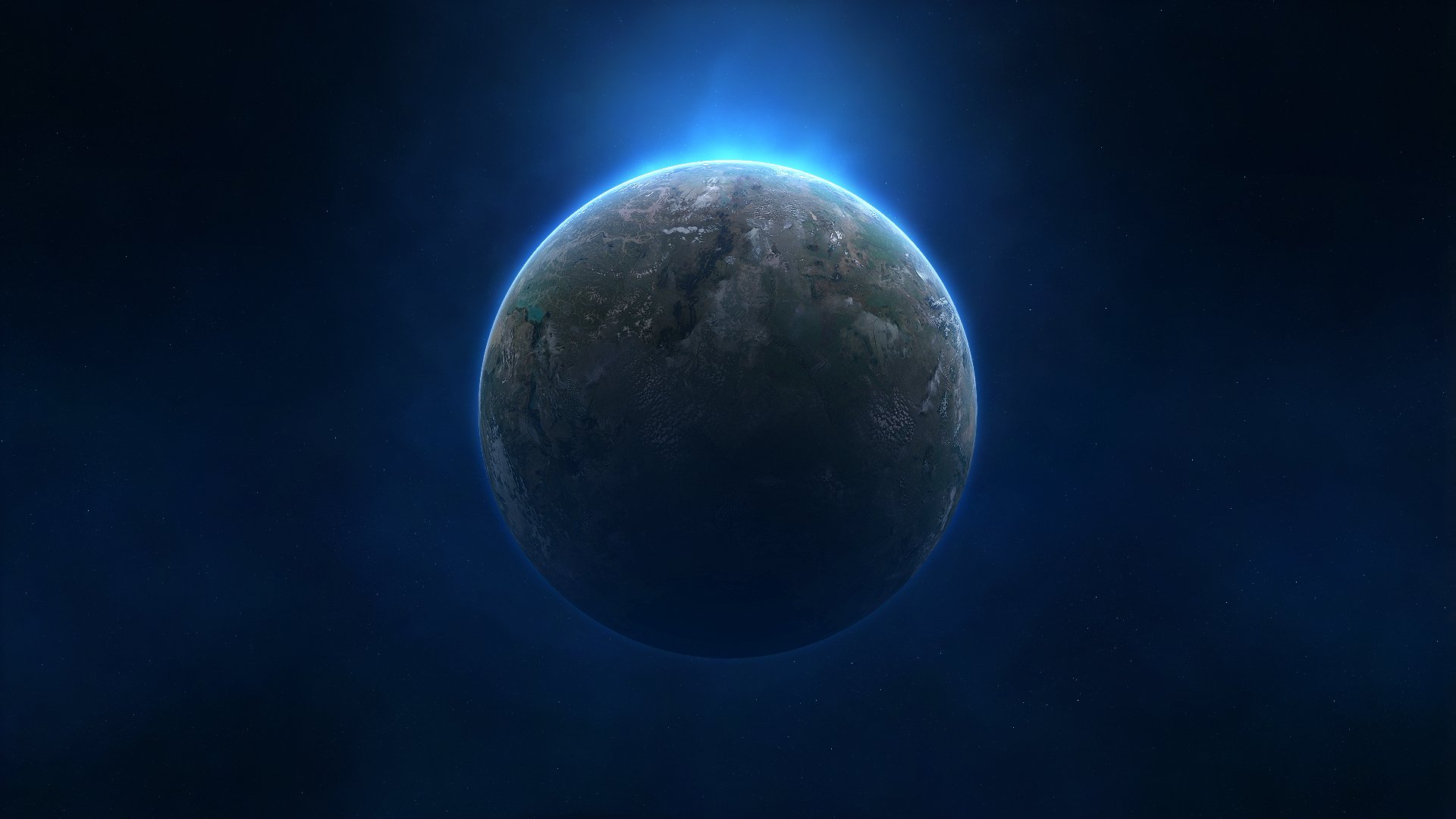 planet sterne blau nebel