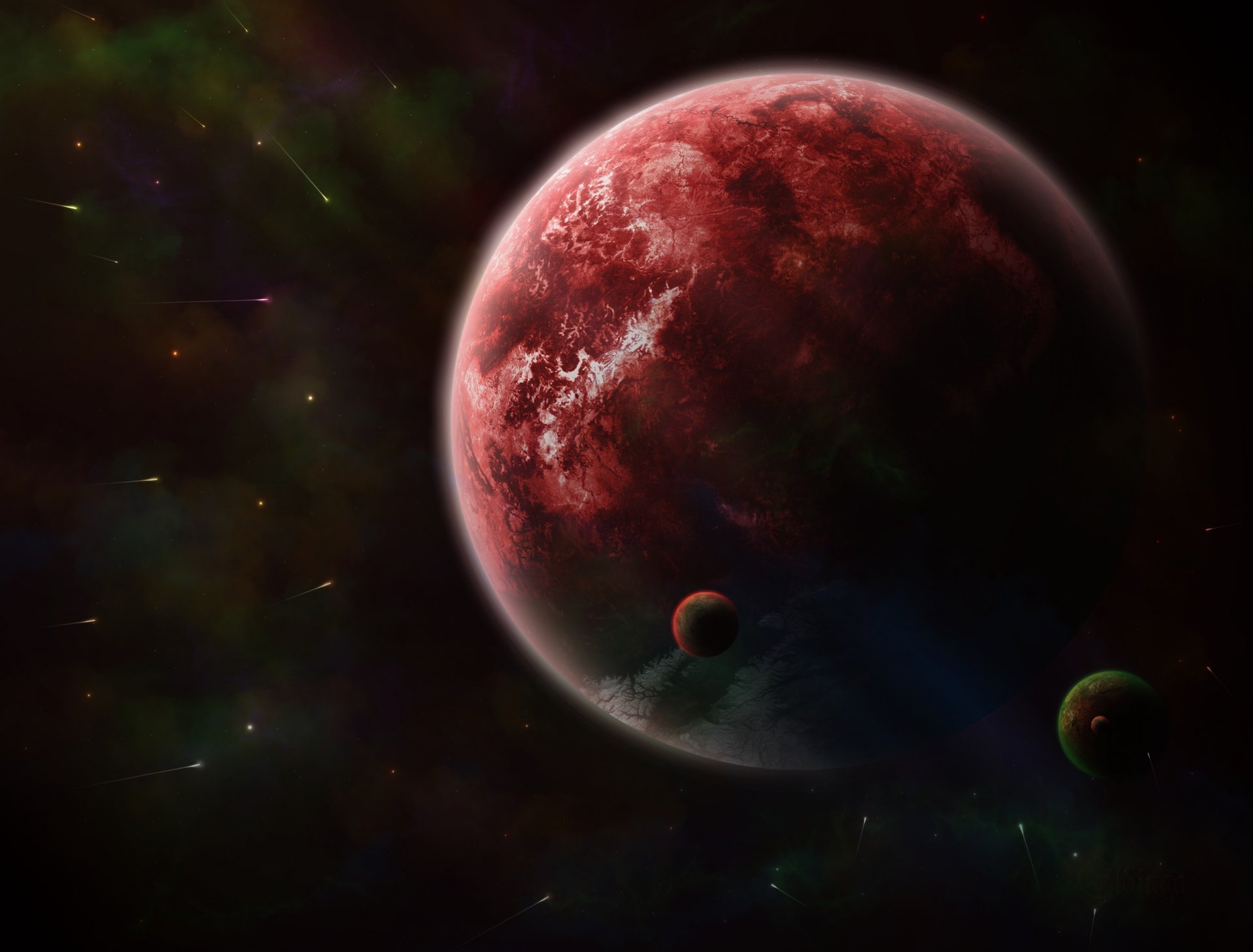 satelity planeta przestrzeń komety