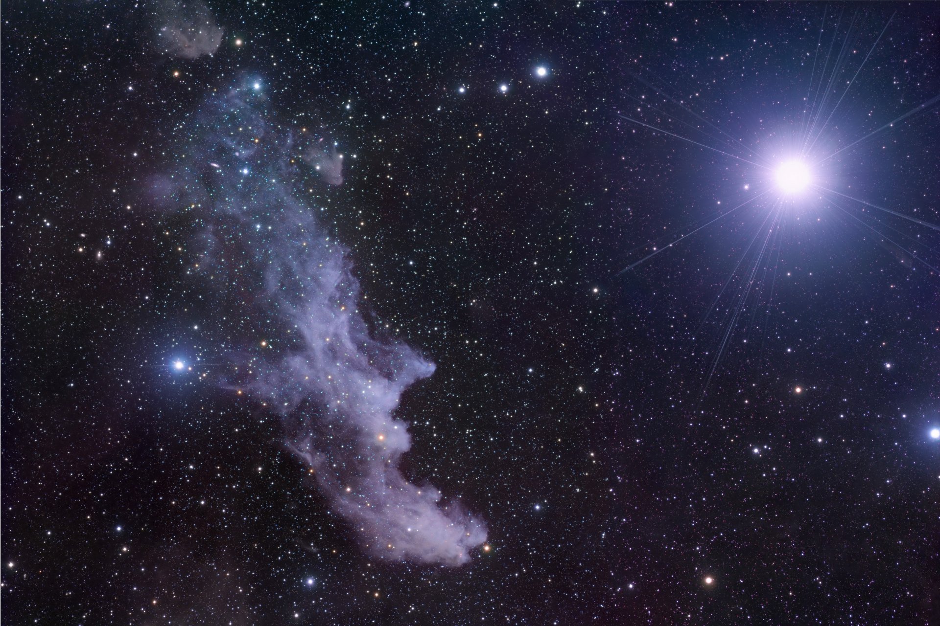 nebulosa riflettente testa di strega cosmo stella rigel orione