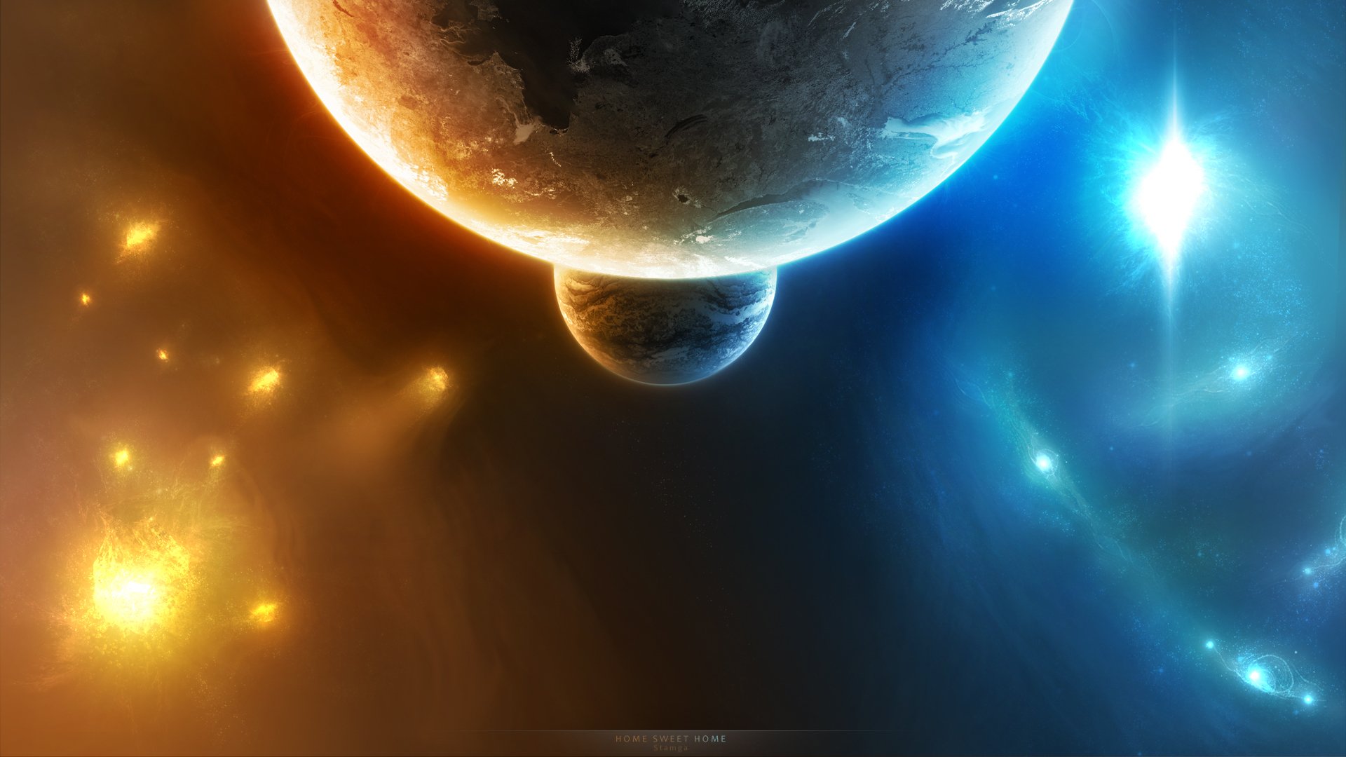 univers planète infini satellite étoiles lueur