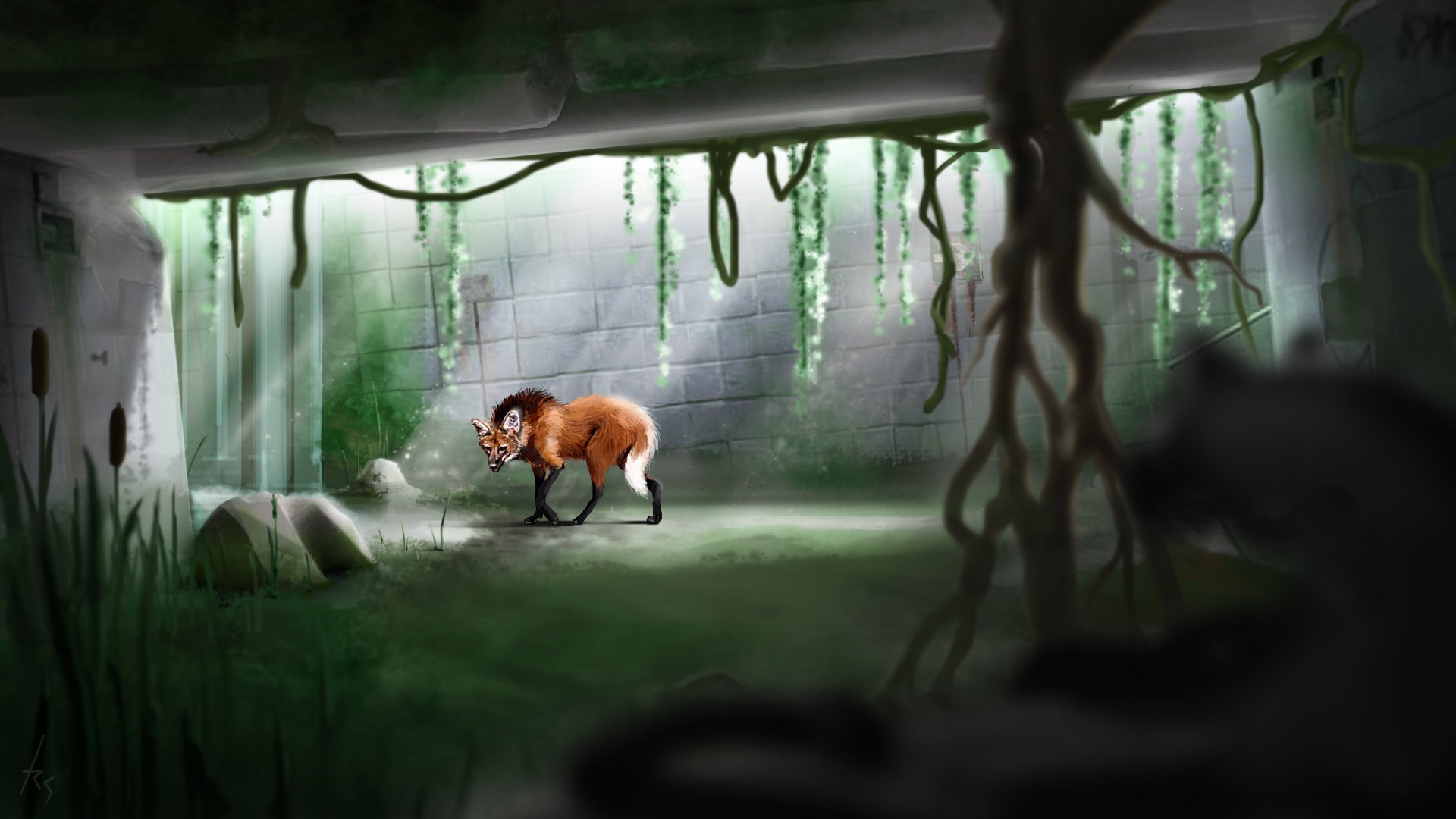 postapocalypse fox fox hunger grin