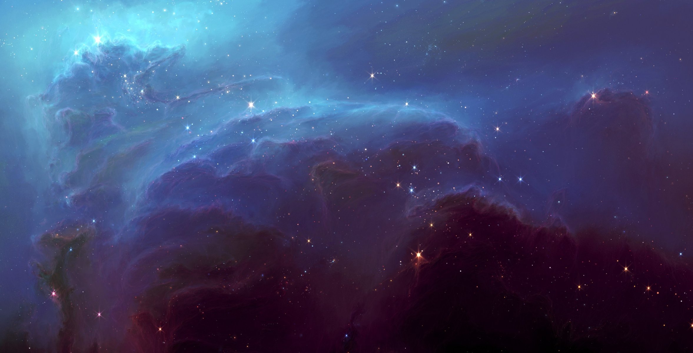 art tylercreatesworlds hellsescapeartist espace étoiles nébuleuse lueur nuages