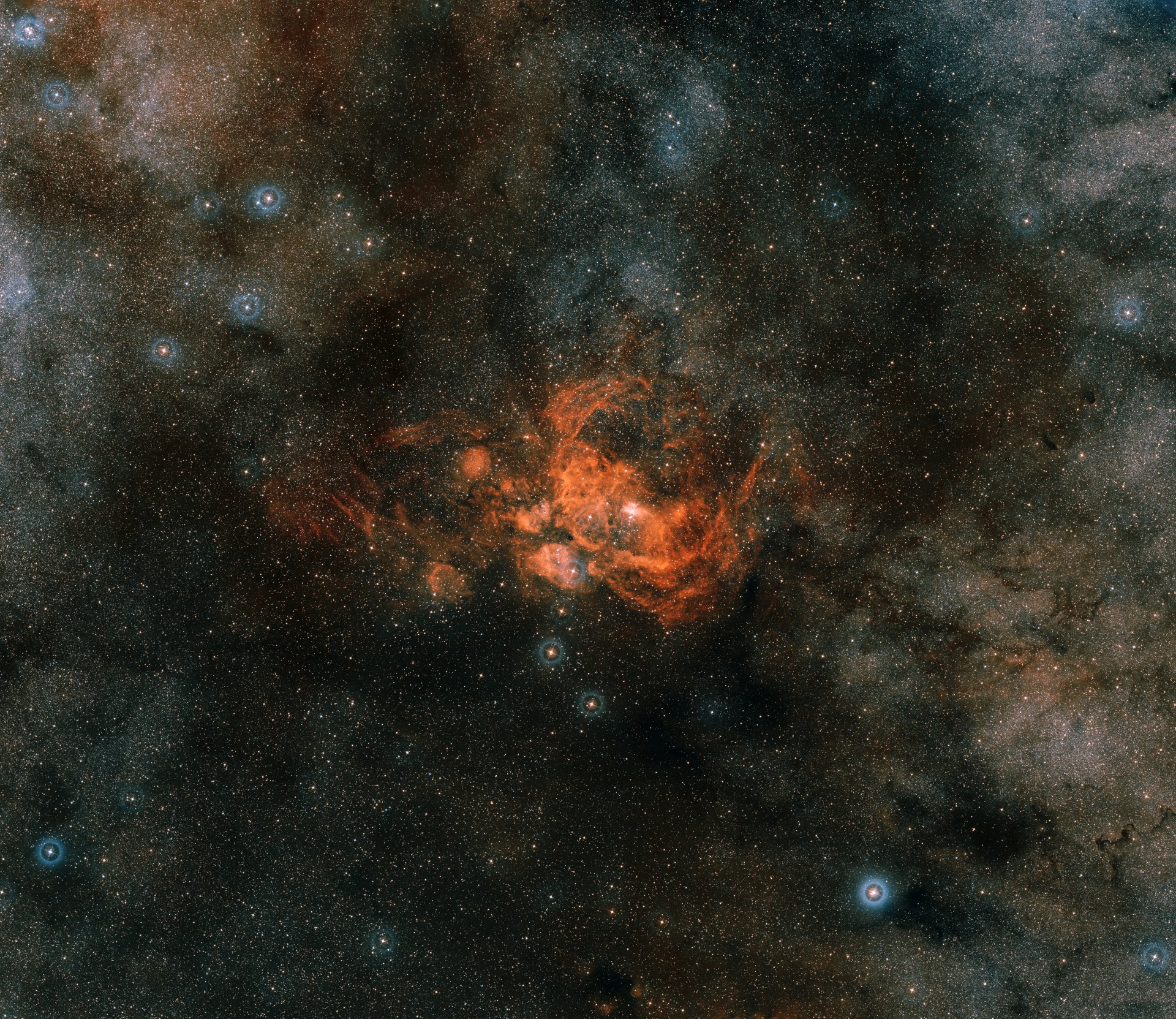 ngc 6357 pismis 24 nebulosa de emisión constelación escorpio