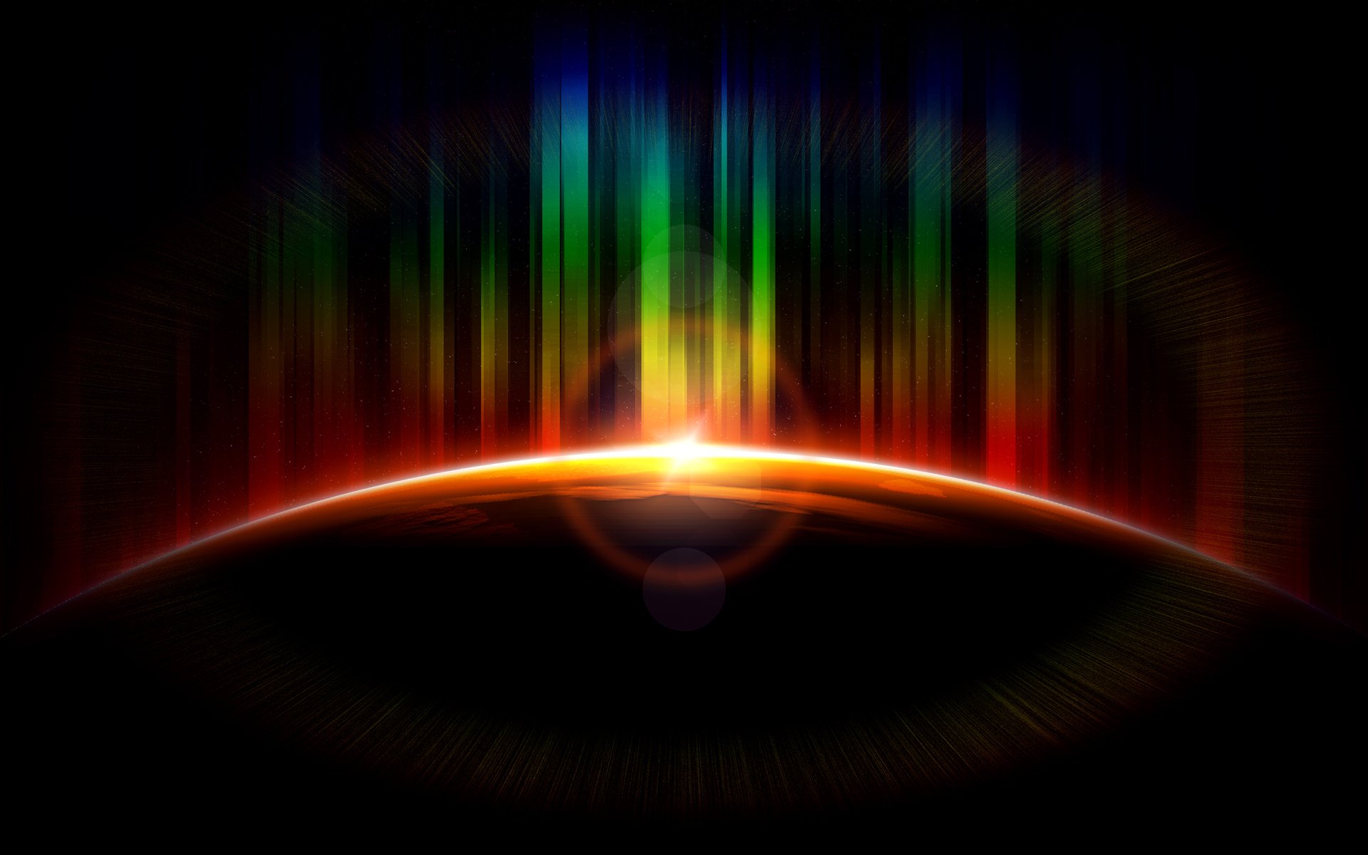 kosmosunrise kolorowe światło ziemia planeta