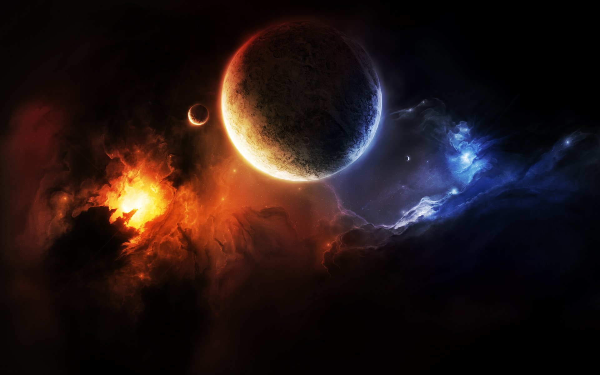 pace darkness planet satellite nebula