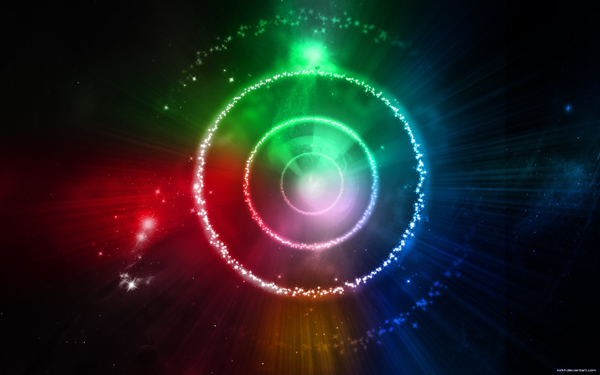 círculos rojo verde azul universo