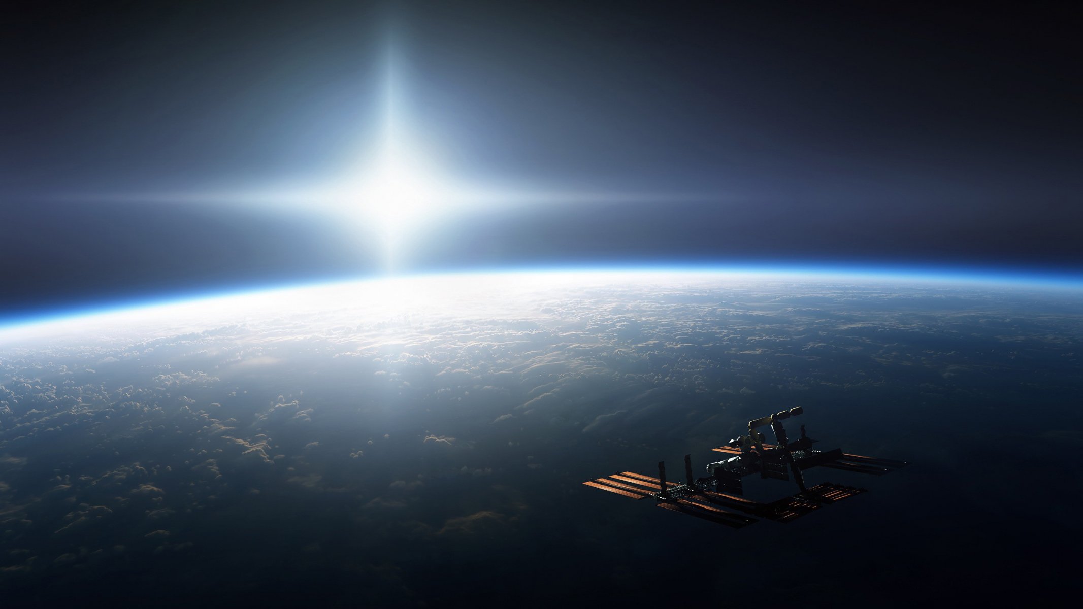 pace sun brightness light planet land ms the international space station