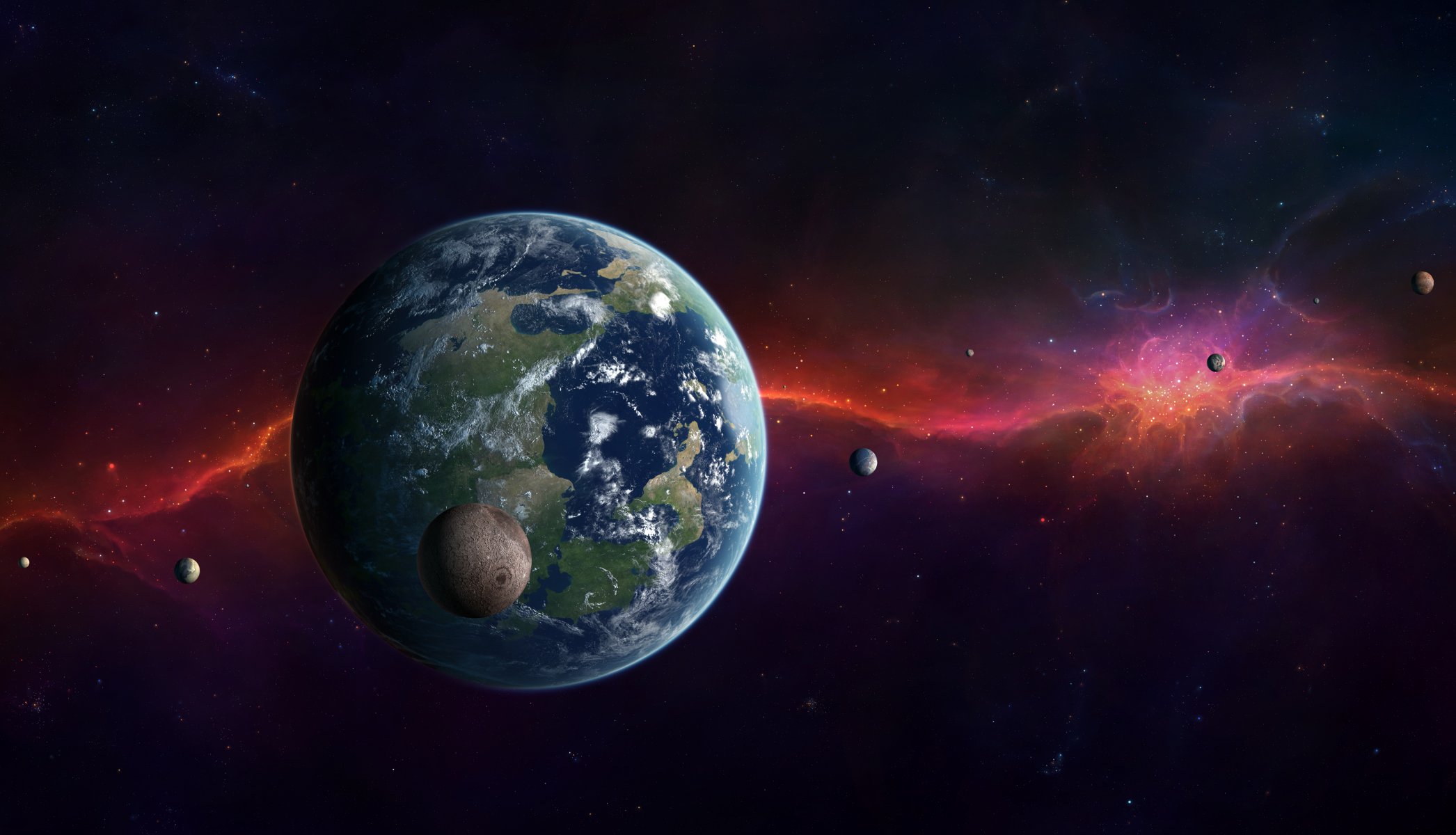 planète satellites étoiles aurore