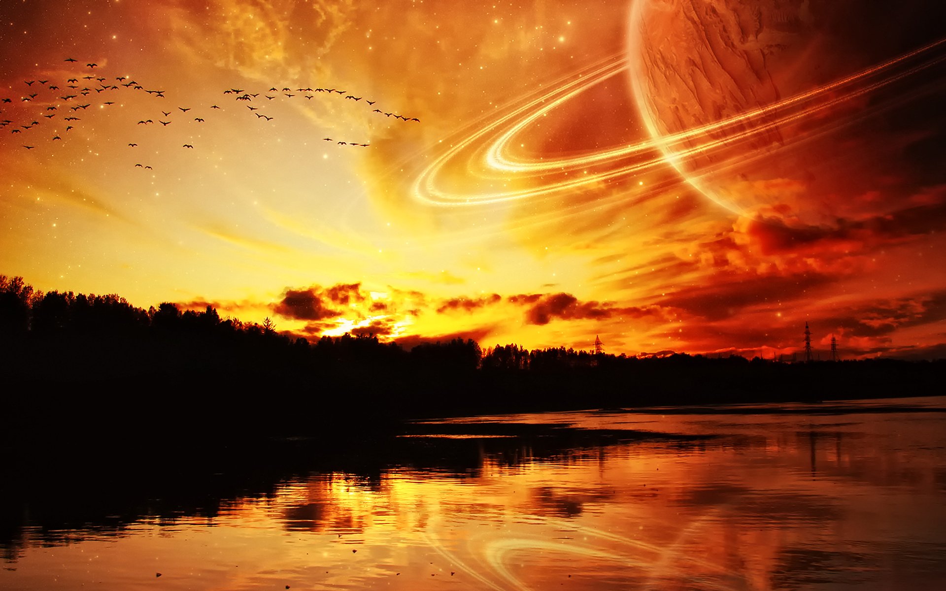 river sea planet space wallpaper