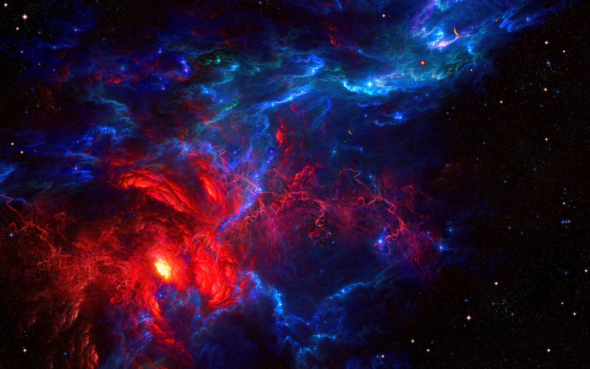 espace univers ciel entonnoir bleu rouge élément