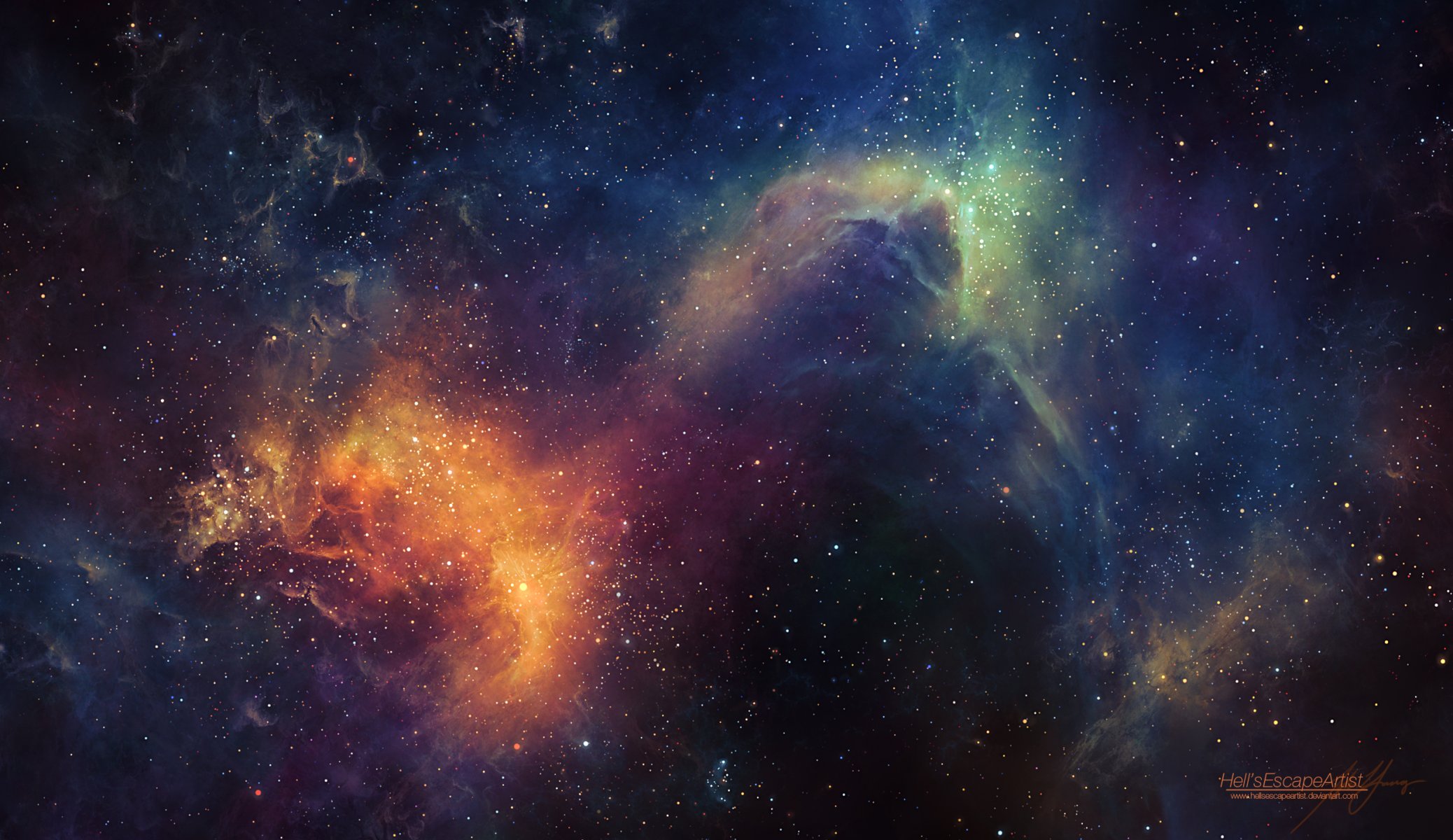 universo espacio nebulosa estrellas resplandor