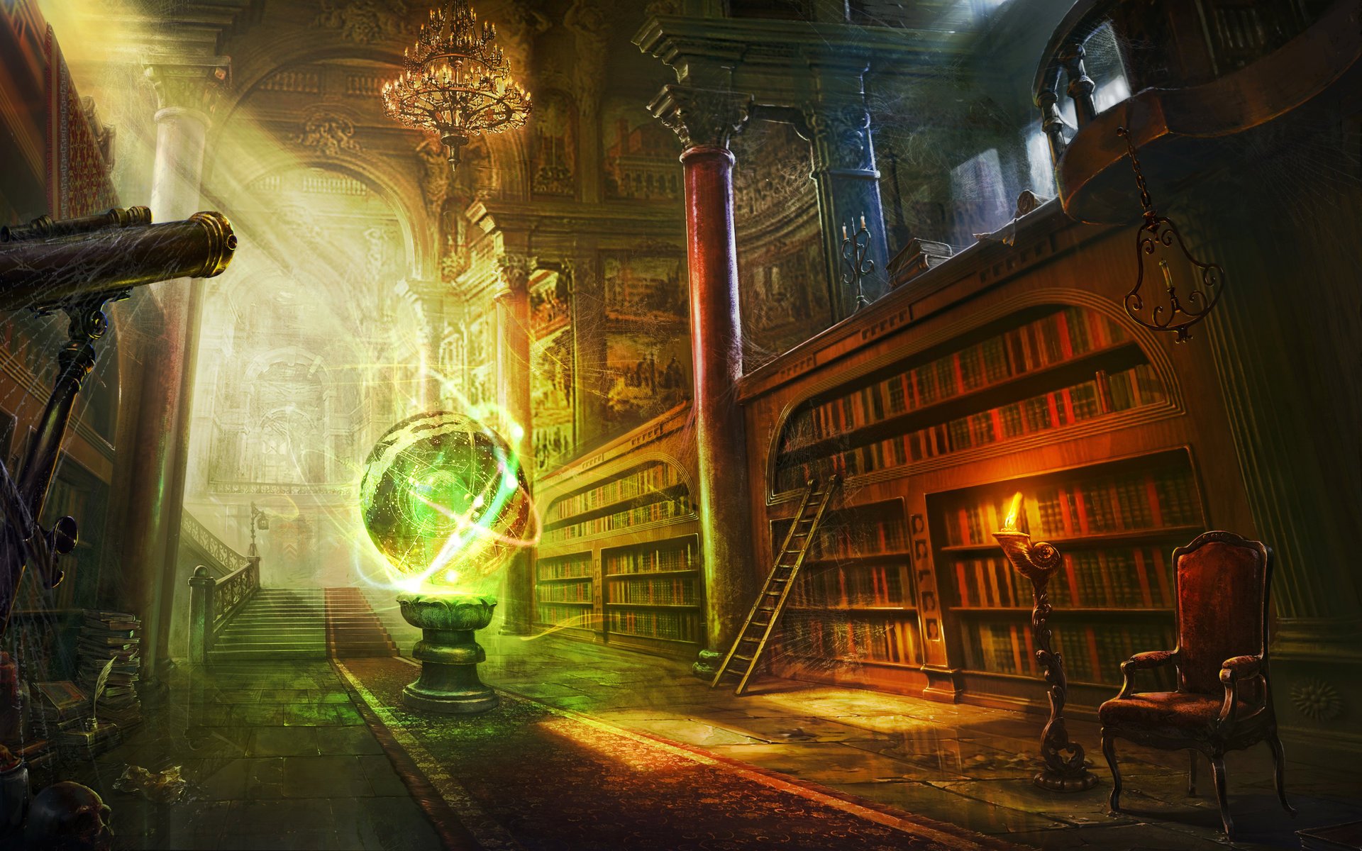 ball art room library magic sphere book
