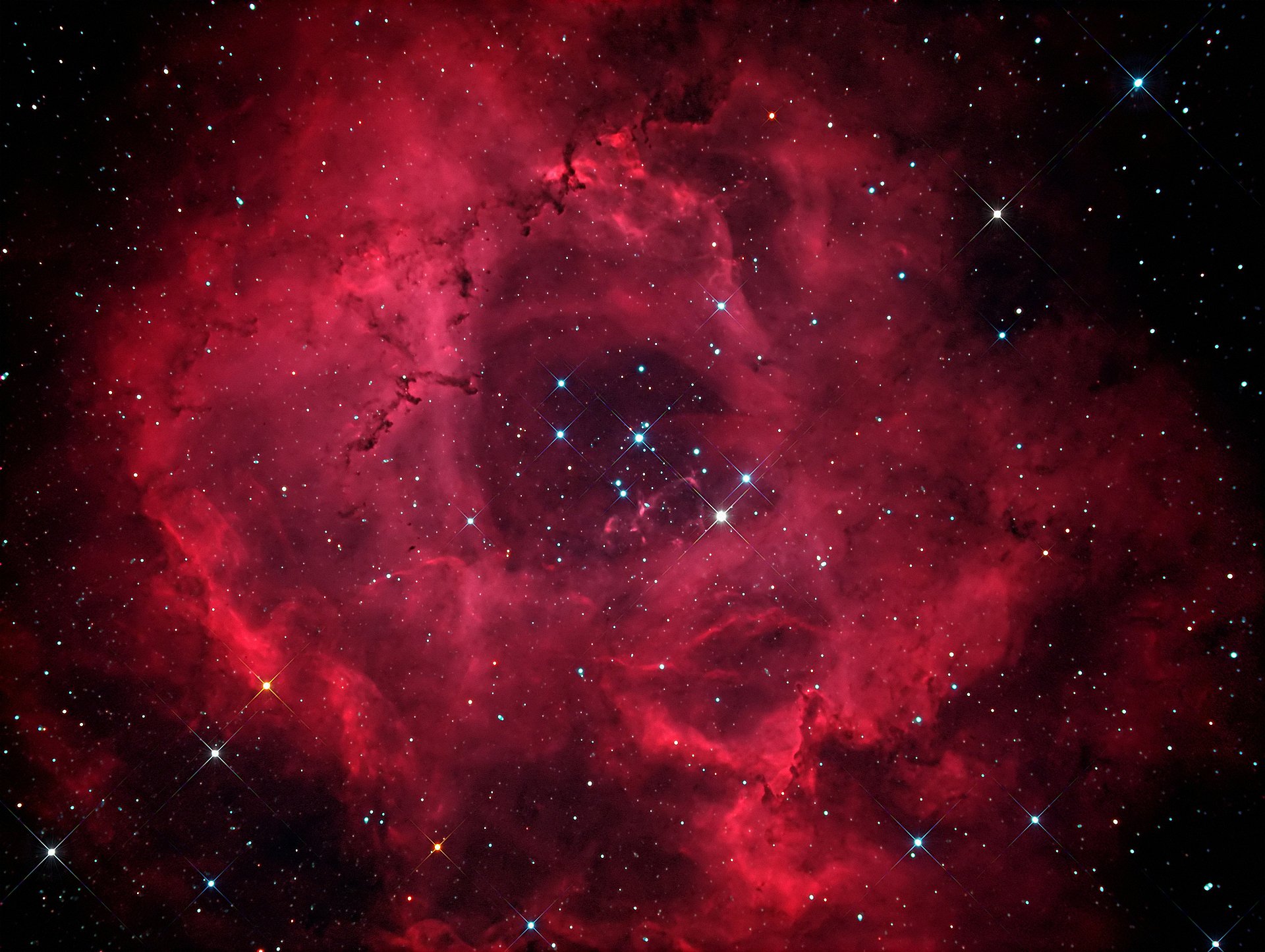 nébuleuse rosette ngc 2244 ngc 2237 étoiles