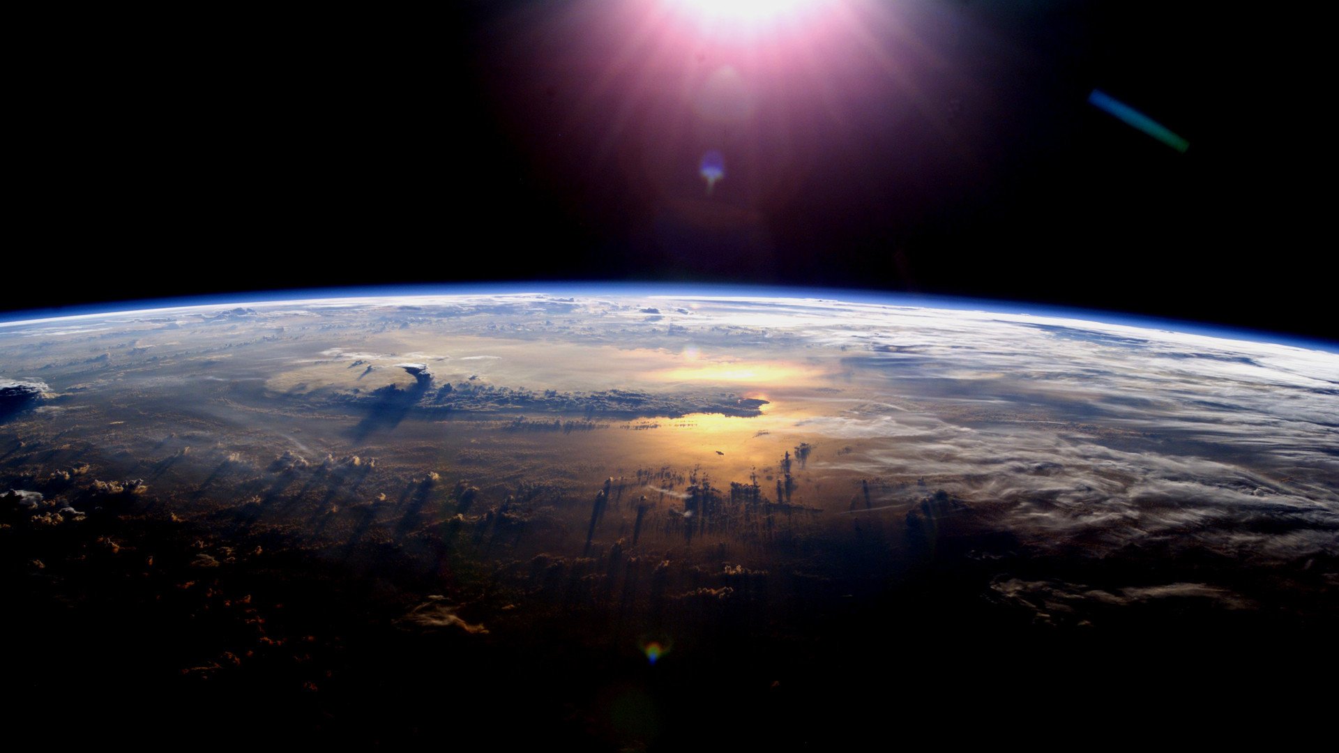 espace planète nuages lumière atmosphère