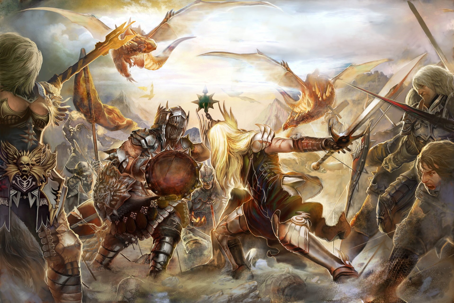 perfect world dragons knights swords forsaken world mmorpg dragons battle battle