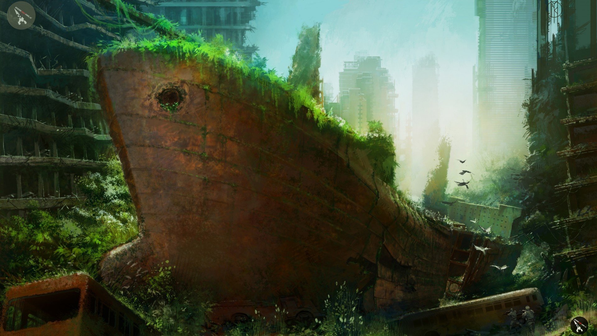 navire postapocalypse nature
